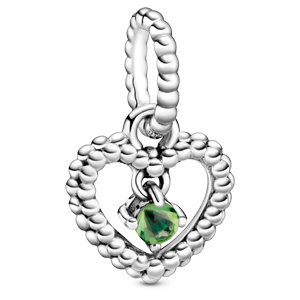 August Spring Green Beaded Heart Dangle