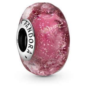 Wavy Pink Murano Glass Charm
