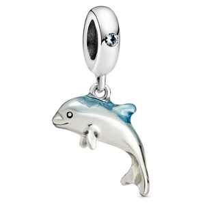 Shimmering Blue Dolphin Dangle