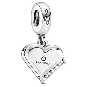 Grand Piano Heart Dangle Charm