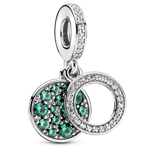 Sparkling Green Disc Double Dangle
