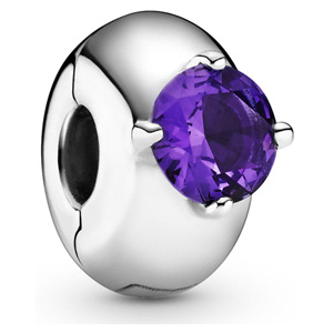 Purple Round Solitaire Clip