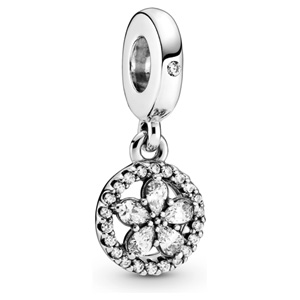 Sparkling Snowflake Circle Dangle