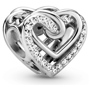 Pandora Moments Entwined Infinite Hearts Clasp Bangle Bracelet