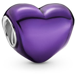 Metallic Purple Heart Charm