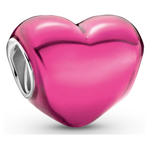 Metallic Pink Heart Charm