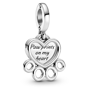 Heart and Paw Print Dangle