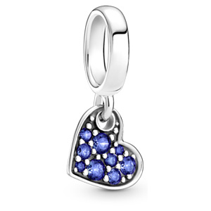 Stellar Blue Tilted Heart Dangle