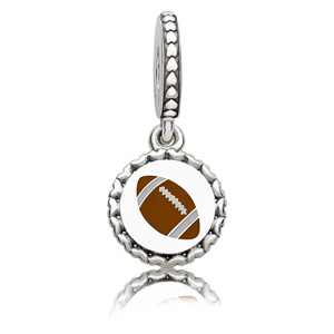 Football Engraved Dangle