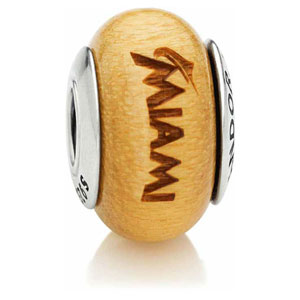 Miami Marlins Engraved Wood Charm